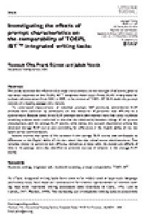 TOEFL iBT統合ライティング課題の比較可能性に対するプロンプト特性の効果の調査についてさらにお読みください