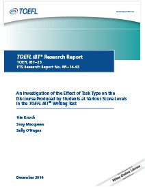 TOEFL iBTライティングテストにおける様々なスコアレベルの学生が行う談話に課題タイプが与える影響の調査について、さらに詳しくお読みください