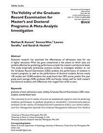 comprehensive meta analysis of the predictive validity